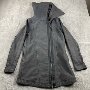 Lululemon Virasana Blanket‎ Wrap Jacket Coat Womens 6 Gray Moto Zip Shawl Collar